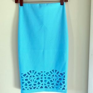 Small turquoise blue laser cut skirt